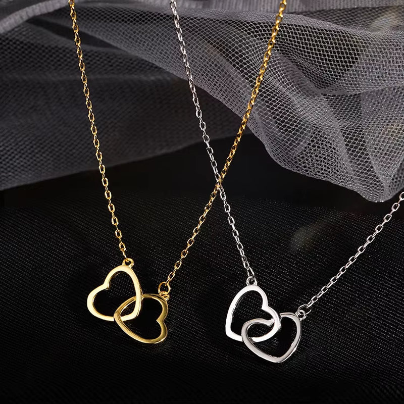 Luxury 18K Gold Heart Necklace Pendant for Women Christmas Fine Jewelry Bijoux Femme Bizuteria Pendants Fox Charm Cute/Romantic