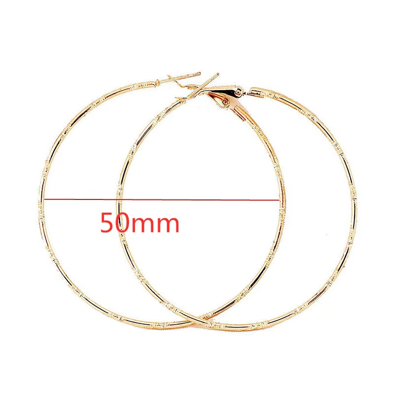 40Mm 60Mm 70Mm 80Mm Exaggerate Big Smooth Circle Hoop Earrings Brincos Simple Party round Loop Bijoux for Women Jewelry