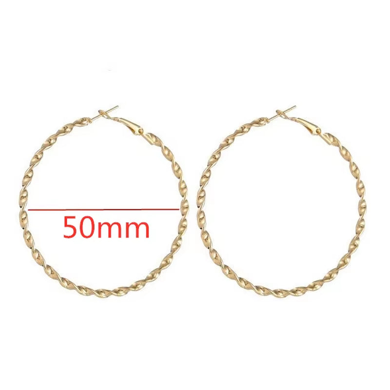 40Mm 60Mm 70Mm 80Mm Exaggerate Big Smooth Circle Hoop Earrings Brincos Simple Party round Loop Bijoux for Women Jewelry