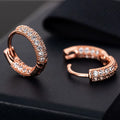 Hot Sale Small Circle Hoop Earrings for Women Rose Gold CZ Zirconia round Ear Piercing Jewelry Gifts Brincos Bijoux