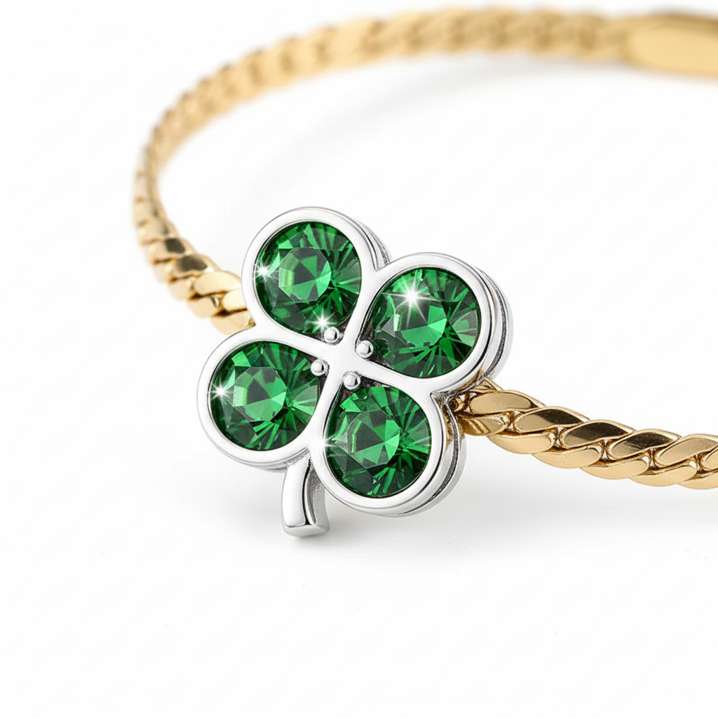 Bracelet trèfle - Détail cristaux