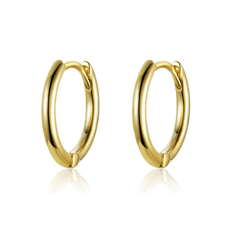 Tiny Hoop Earrings for Women Gold Color 925 Sterling Silver Small Ear Hoops Female Jewelry Fashion Bijoux Brincos SCE808