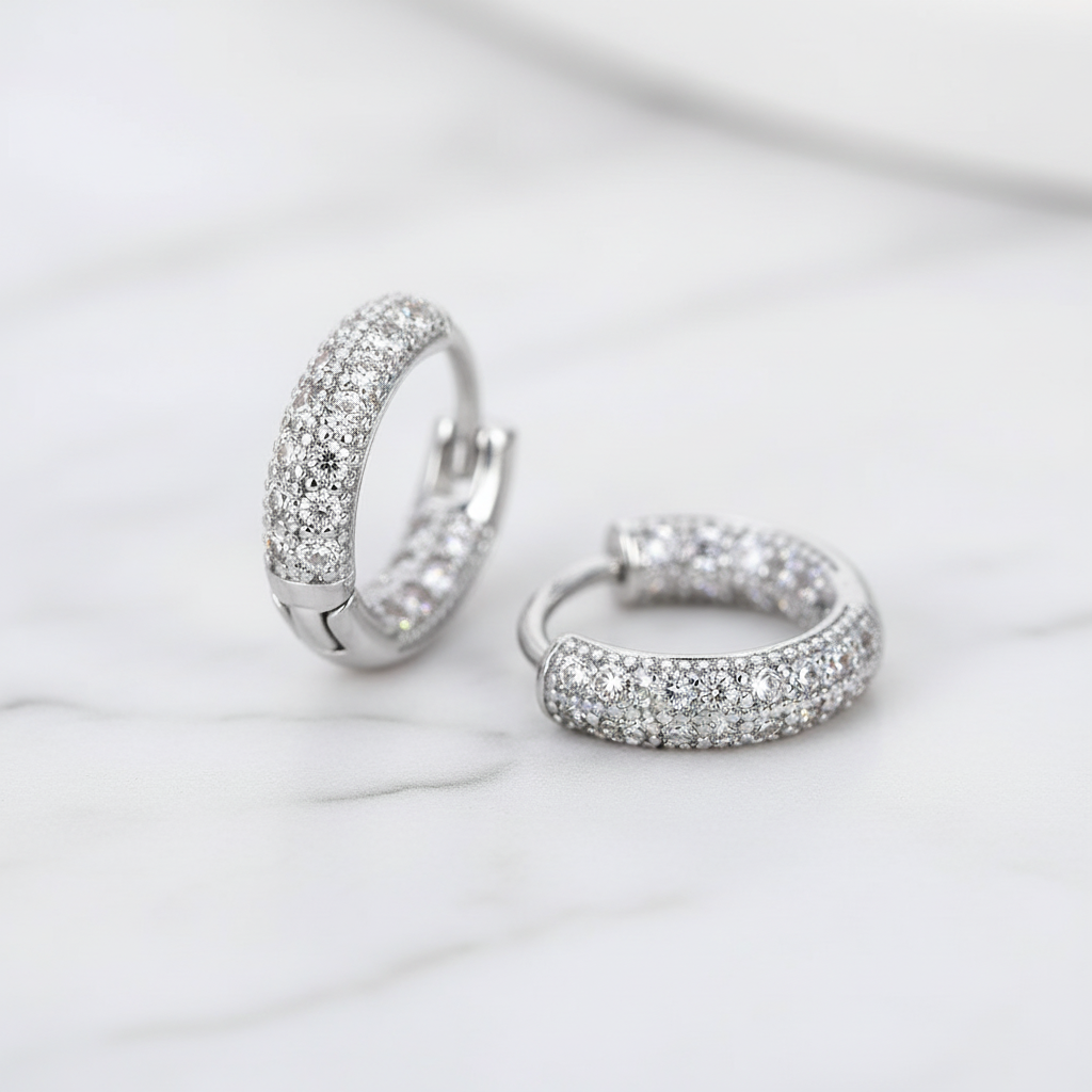 Créoles or blanc - Studio