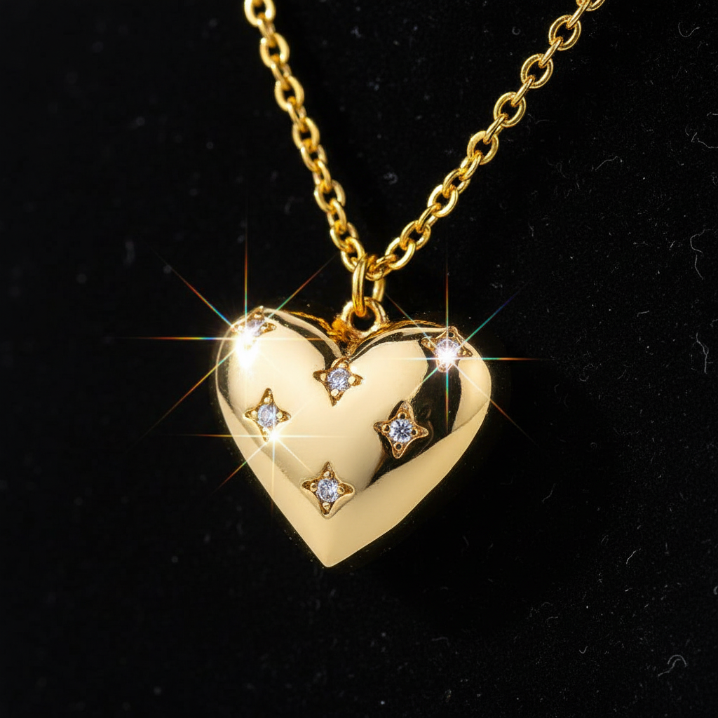 Détail zircons collier étoile