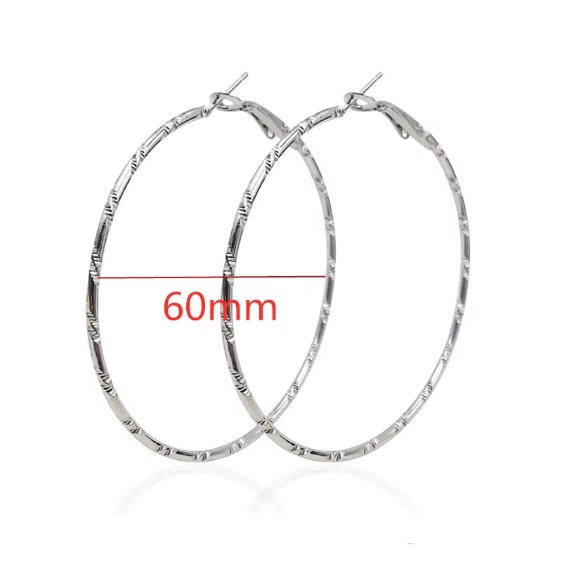 40Mm 60Mm 70Mm 80Mm Exaggerate Big Smooth Circle Hoop Earrings Brincos Simple Party round Loop Bijoux for Women Jewelry