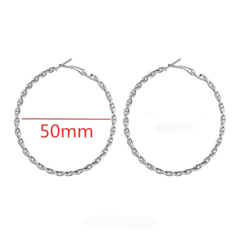 40Mm 60Mm 70Mm 80Mm Exaggerate Big Smooth Circle Hoop Earrings Brincos Simple Party round Loop Bijoux for Women Jewelry