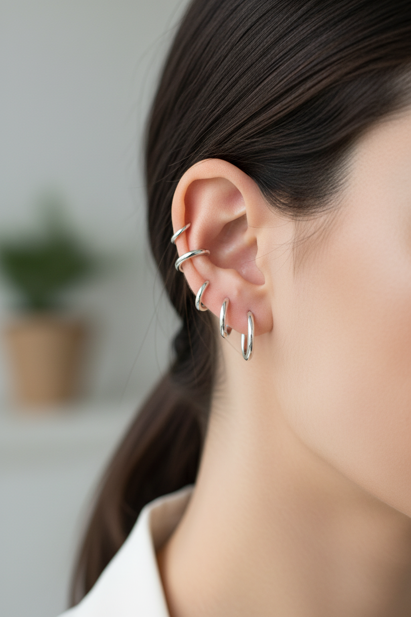 Mini créoles argent - Stacking